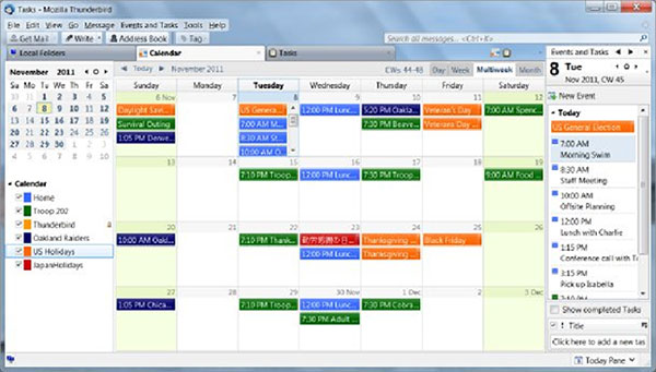 Apps for students mailing thunderbird mail client with Lightning