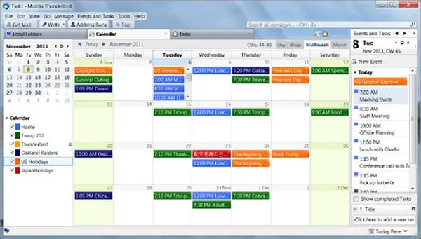 Thunderbird with Lightning Apps for students mailing thunderbird mail client with Lightning
