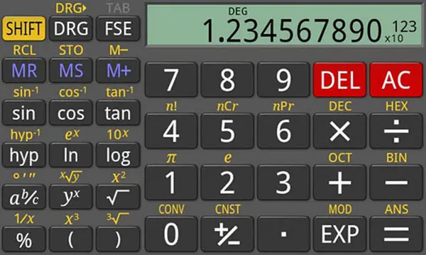 RealCalc scientific calculator mathematical and scientific calculator for students