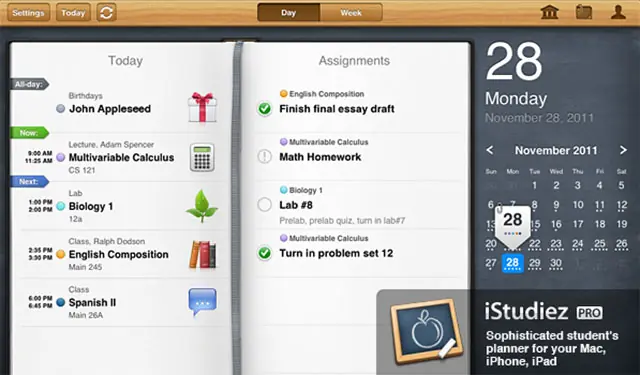 college student apps review iStudiez Pro test on iPad