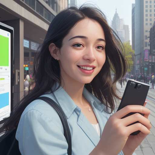 A confident young professional holds a smartphone displaying a learning management system on a city street, illustrating how digital platforms make remote MBA education accessible in metropolitan areas for future career growth.