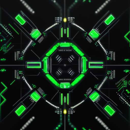 A glowing digital interface displays complex neural network diagrams in green lines against a dark background, symbolizing advanced enterprise computing and ethical AI leadership for future success.