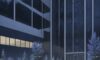 A massive modern data center exterior at twilight reflects the Canadian night sky, surrounded by snow-dusted trees. Visible fiber optic cables connect to distant university campuses, showcasing Bell Canada's infrastructure designed for advanced AI…