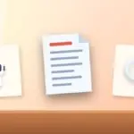 Illustration with a document, an AI robot and a magnifying glass