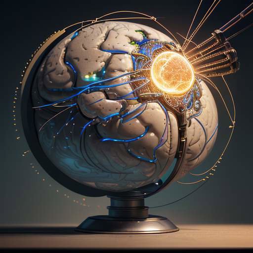 Abstract visualization of AI connecting human intellect, global knowledge, and technology to symbolize ethical and equitable learning.