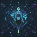 Glowing holographic map visualizing a student's personalized learning journey, showing interconnected pathways and data nodes converging towards mastery.