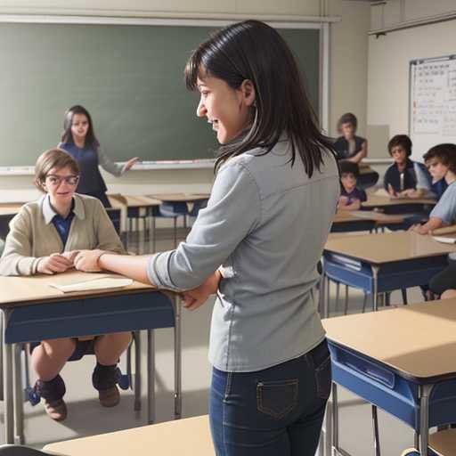 Teacher guides diverse students through hands-on, collaborative mixed-media projects in a bright classroom, subtly supported by glowing digital AI overlays.