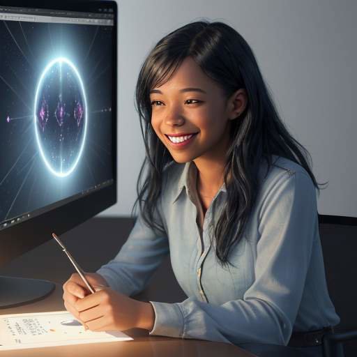 Diverse tutor and student collaborate over a glowing digital table, symbolizing human mentorship guiding learning with technology.