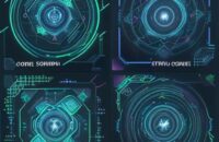 Futuristic visualization of a data science workflow transforming messy data streams into structured, predictive models, symbolizing the journey from raw data to actionable insight.
