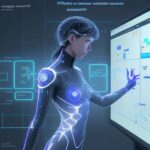 Student engaging with a holographic, adaptive learning interface showing personalized knowledge maps and real-time feedback for tailored education.