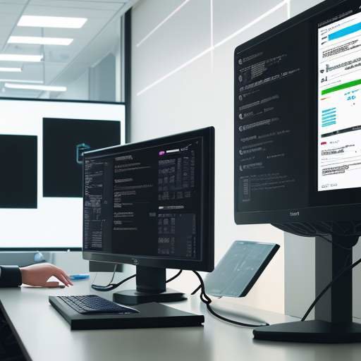 A close-up of a digital dashboard on a monitor displaying glowing badges for micro-credentials like "Prompt Engineering" and "Ethical AI Design" in a modern, minimalist office.