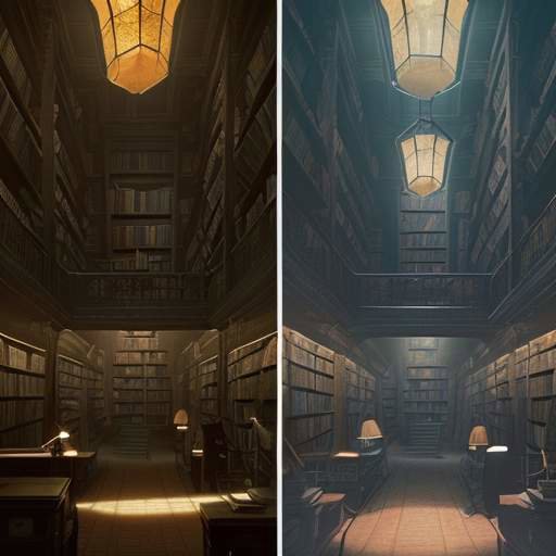 A split-screen image showing a traditional library with old books merging into a futuristic digital workspace with glowing neural networks, joined in the center by a shield icon representing the integration of classic knowledge and AI technology.