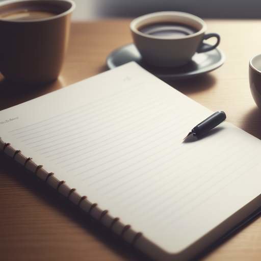 A close-up of a student's hands typing on a laptop next to a steaming cup of coffee and a notebook with handwritten notes in a cozy, dimly lit study space.