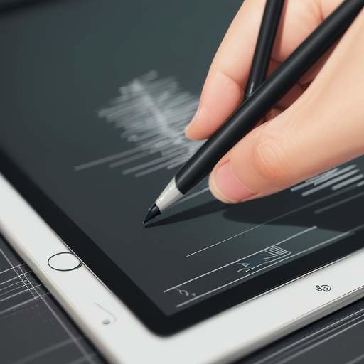 A close-up of an artist's hands using a stylus on a tablet to refine a detailed 3D character model with visible wireframes.