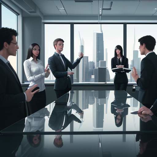 A diverse group of young professionals in a modern office collaborating over a project plan and digital screen, symbolizing career growth and professional ambition.