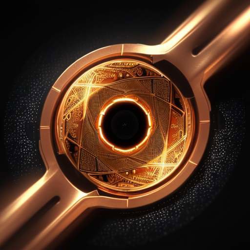 A macro photograph of a silicon wafer featuring intricate gold and copper pathways, highlighting the complex metallic textures of advanced semiconductor technology.