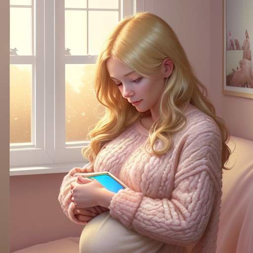 A young woman in a cozy nursery holds her newborn baby while looking at a loan repayment notification on a tablet, highlighting the emotional and financial weight of student debt.