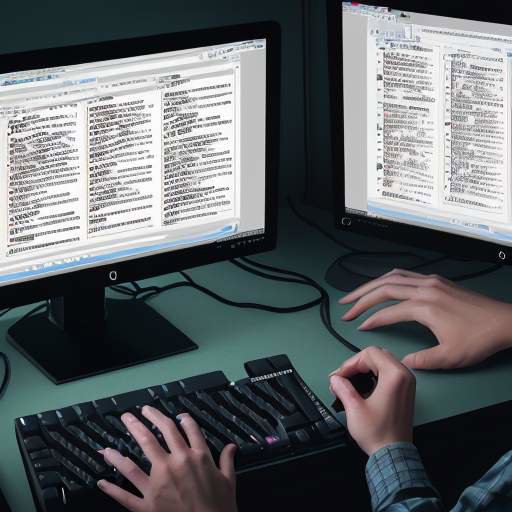 A student's hands typing on a backlit mechanical keyboard in a dimly lit room, with a split screen showing Python code and an AI chat interface providing optimization suggestions.