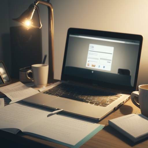 A student's desk at night with a glowing laptop displaying a financial aid form, a steaming cup of coffee, and a "To-Do" list in the background under warm lamp lighting.