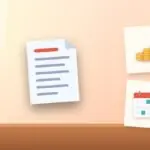 Illustration with a document, stacks of coins and a calendar