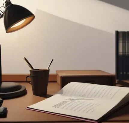 A close-up of a professor's desk featuring graded mathematics papers with complex equations next to a smartphone displaying a glowing artificial intelligence interface in a sunlit office.