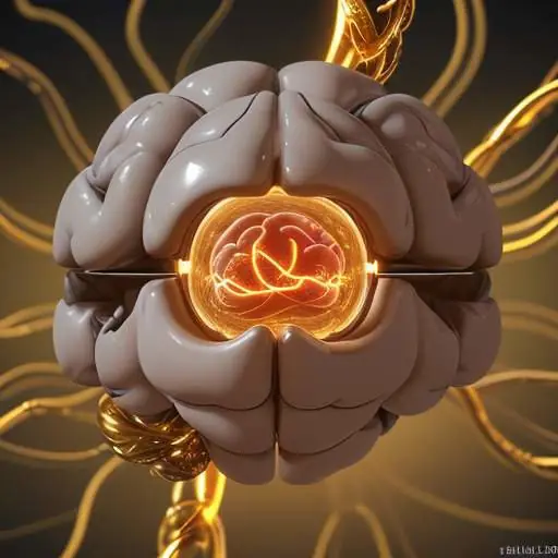 A 3D render of a human brain with neural pathways glowing in golden light, symbolizing the strengthening of memories through active recall in a dark laboratory setting.