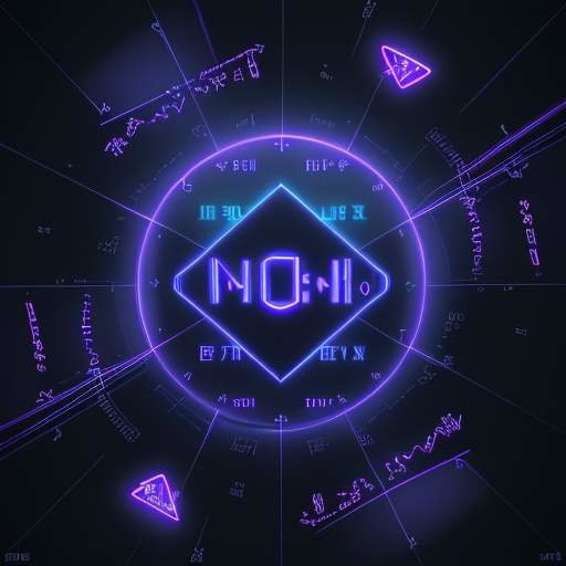 A high-tech digital display featuring glowing neon blue and purple mathematical symbols for log properties, including $\log_b(MN)$, $\log_b(M/N)$, and $\log_b(M^k)$, set against a dark, futuristic laboratory background.