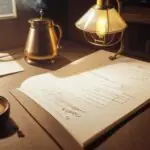 A close-up of a student's hand writing complex logarithmic equations on paper next to a steaming cup of coffee and a glowing lamp in a library.