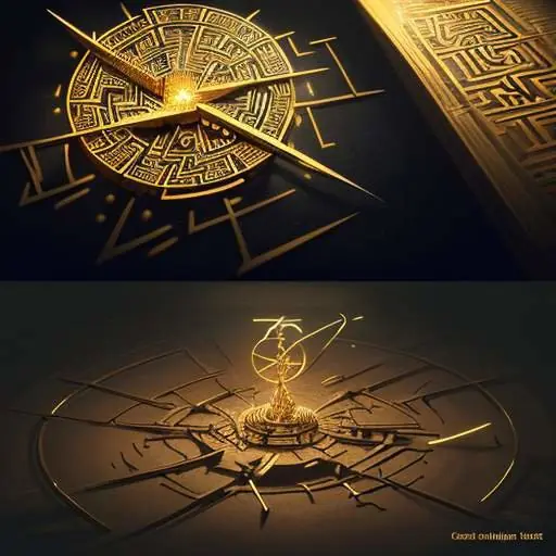 A split-screen cinematic image contrasting a blurry, chaotic mess of words on the left with a sharp, glowing golden needle piercing through a maze on the right.