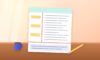 Notebook page split into a cue column, a notes area and a summary box