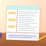 Notebook page split into a cue column, a notes area and a summary box