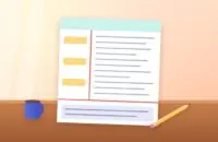 Notebook page split into a cue column, a notes area and a summary box